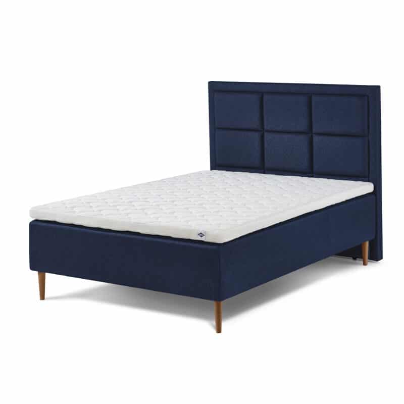 LAMA Family Boxmadras 140x200cm blå sengegavl